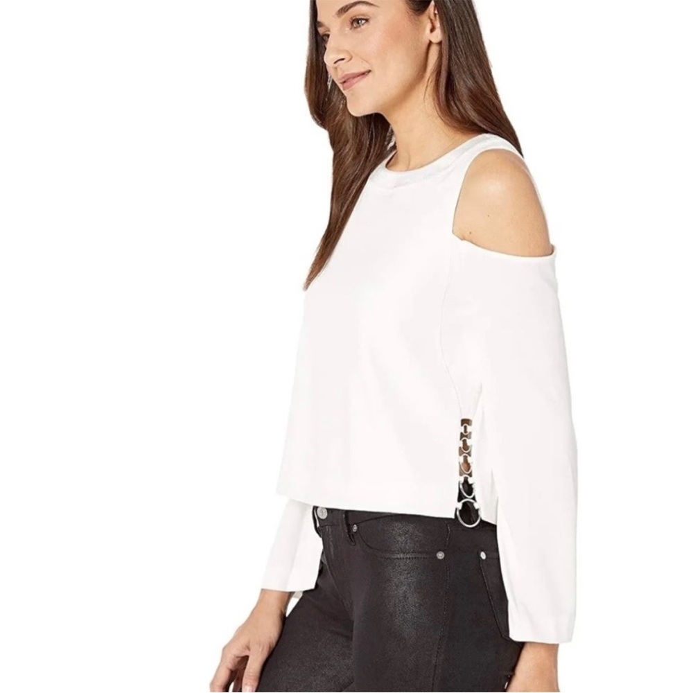 Ramy Brook Arlene Cold Shoulder Top Chain Detail Y2K Glam